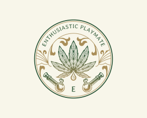 Cannabis Oil Dispensary Pipe logo design