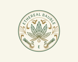 Cannabis Oil Dispensary Pipe logo design