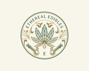 Cannabis Oil Dispensary Pipe logo design