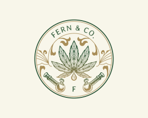 Cannabis Oil Dispensary Pipe logo design