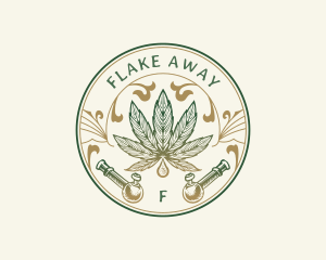 Cannabis Oil Dispensary Pipe logo design