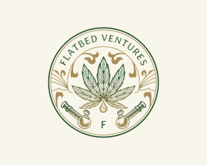 Cannabis Oil Dispensary Pipe logo design