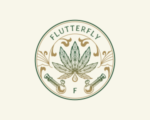 Cannabis Oil Dispensary Pipe logo design