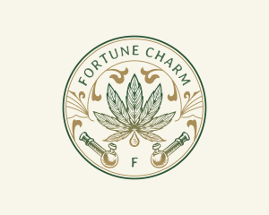 Cannabis Oil Dispensary Pipe logo design