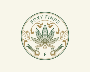 Cannabis Oil Dispensary Pipe logo design