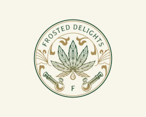 Cannabis Oil Dispensary Pipe logo design