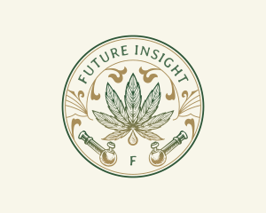 Cannabis Oil Dispensary Pipe logo design