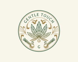 Cannabis Oil Dispensary Pipe logo design