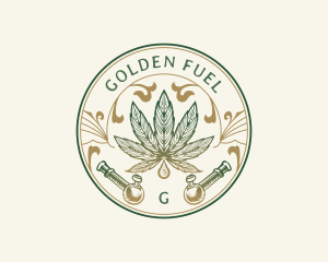 Cannabis Oil Dispensary Pipe logo design