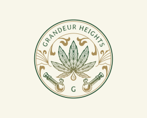 Cannabis Oil Dispensary Pipe logo design