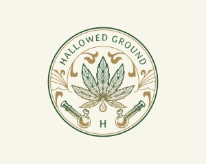 Cannabis Oil Dispensary Pipe logo design