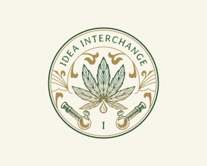 Cannabis Oil Dispensary Pipe logo design