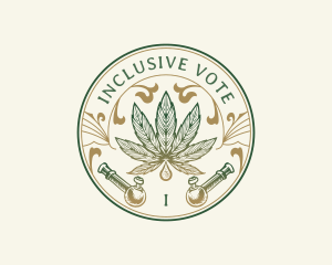 Cannabis Oil Dispensary Pipe logo design