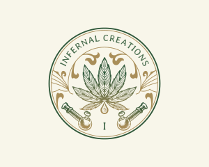 Cannabis Oil Dispensary Pipe logo design