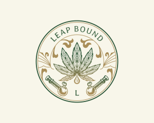 Cannabis Oil Dispensary Pipe logo design