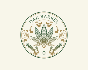 Cannabis Oil Dispensary Pipe logo design