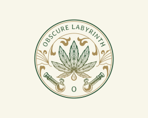 Cannabis Oil Dispensary Pipe logo design