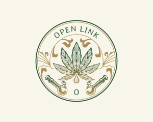 Cannabis Oil Dispensary Pipe logo design