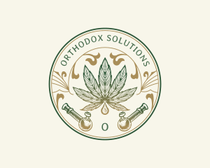 Cannabis Oil Dispensary Pipe logo design