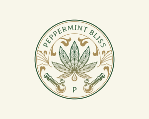 Cannabis Oil Dispensary Pipe logo design