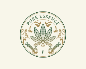 Cannabis Oil Dispensary Pipe logo design