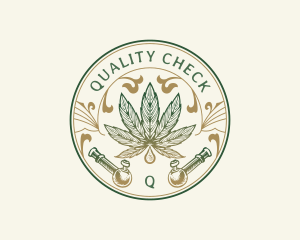 Cannabis Oil Dispensary Pipe logo design