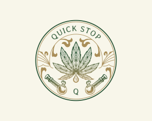 Cannabis Oil Dispensary Pipe logo design