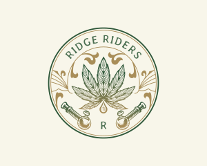 Cannabis Oil Dispensary Pipe logo design