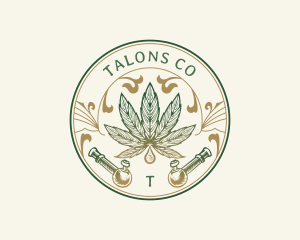 Cannabis Oil Dispensary Pipe logo design