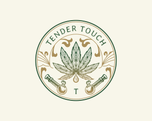 Cannabis Oil Dispensary Pipe logo design