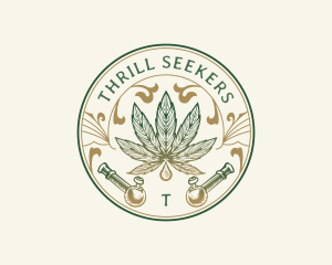 Cannabis Oil Dispensary Pipe logo design