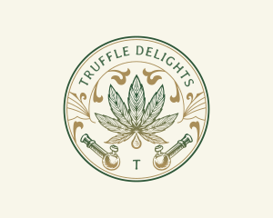 Cannabis Oil Dispensary Pipe logo design