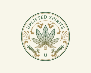 Cannabis Oil Dispensary Pipe logo design