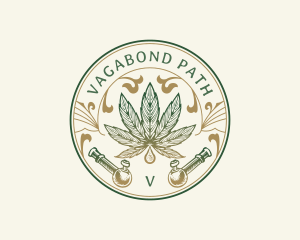 Cannabis Oil Dispensary Pipe logo design