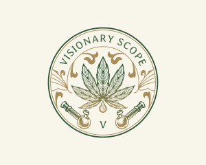 Cannabis Oil Dispensary Pipe logo design