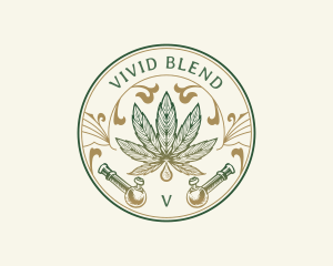 Cannabis Oil Dispensary Pipe logo design