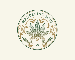 Cannabis Oil Dispensary Pipe logo design