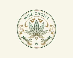 Cannabis Oil Dispensary Pipe logo design