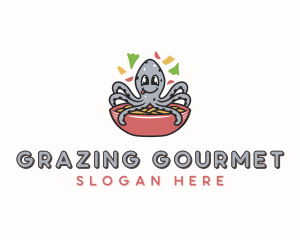 Squid Noodles Dining logo design