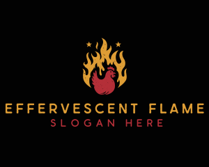 Chicken Flame Grill logo design