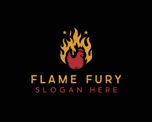 Chicken Flame Grill logo design