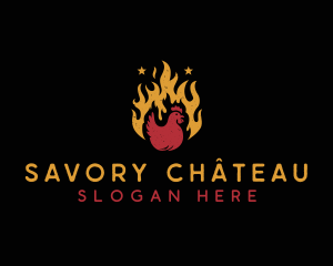 Chicken Flame Grill logo design