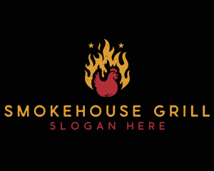 Chicken Flame Grill logo design