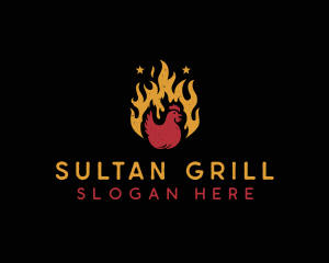 Chicken Flame Grill logo design