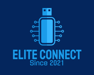 Blue USB Network  logo design