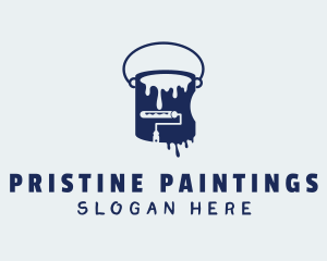 Paint Roller & Bucket logo design