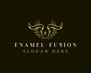 Animal Horn Wreath logo design