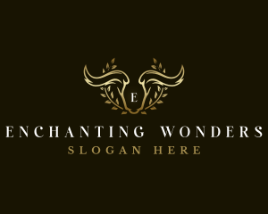 Animal Horn Wreath logo design