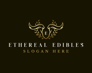 Animal Horn Wreath logo design