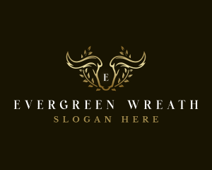 Animal Horn Wreath logo design